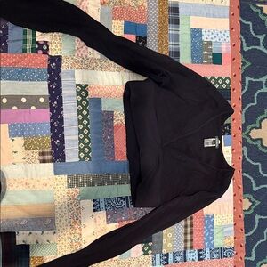 Wild Fable Deep V-Neck Black Crop Top